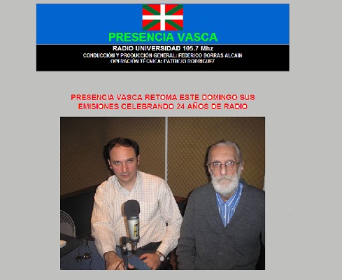Federico Borras and Mikel Ezkerro on the "Presencia Vasca" radio program